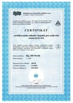 SPPC - vzor certifikátu